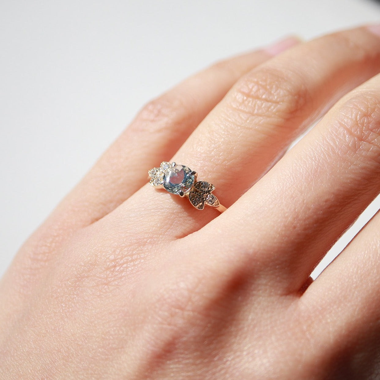 Vintage Akuamarin & Pırlanta Yüzük