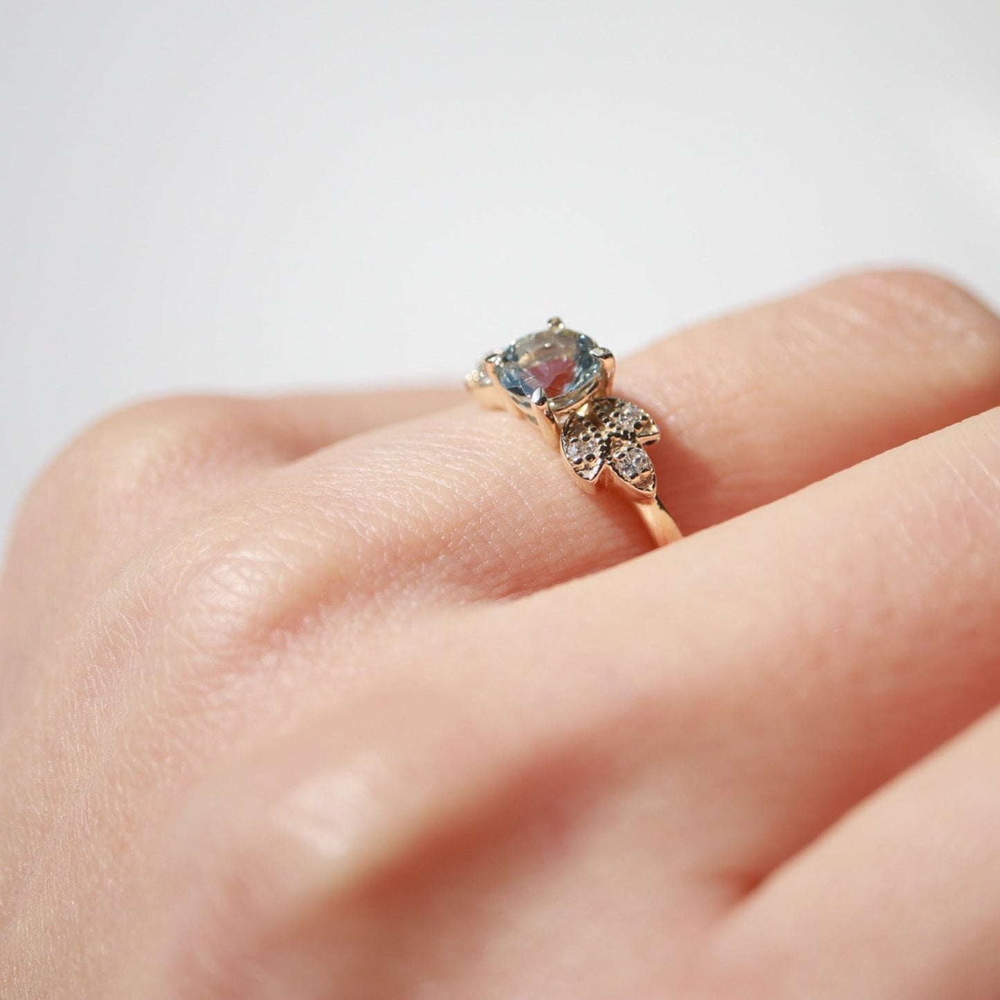 Vintage Akuamarin & Pırlanta Yüzük