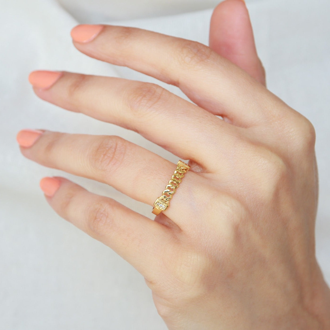 Minimal Pırlantalı Yüzük