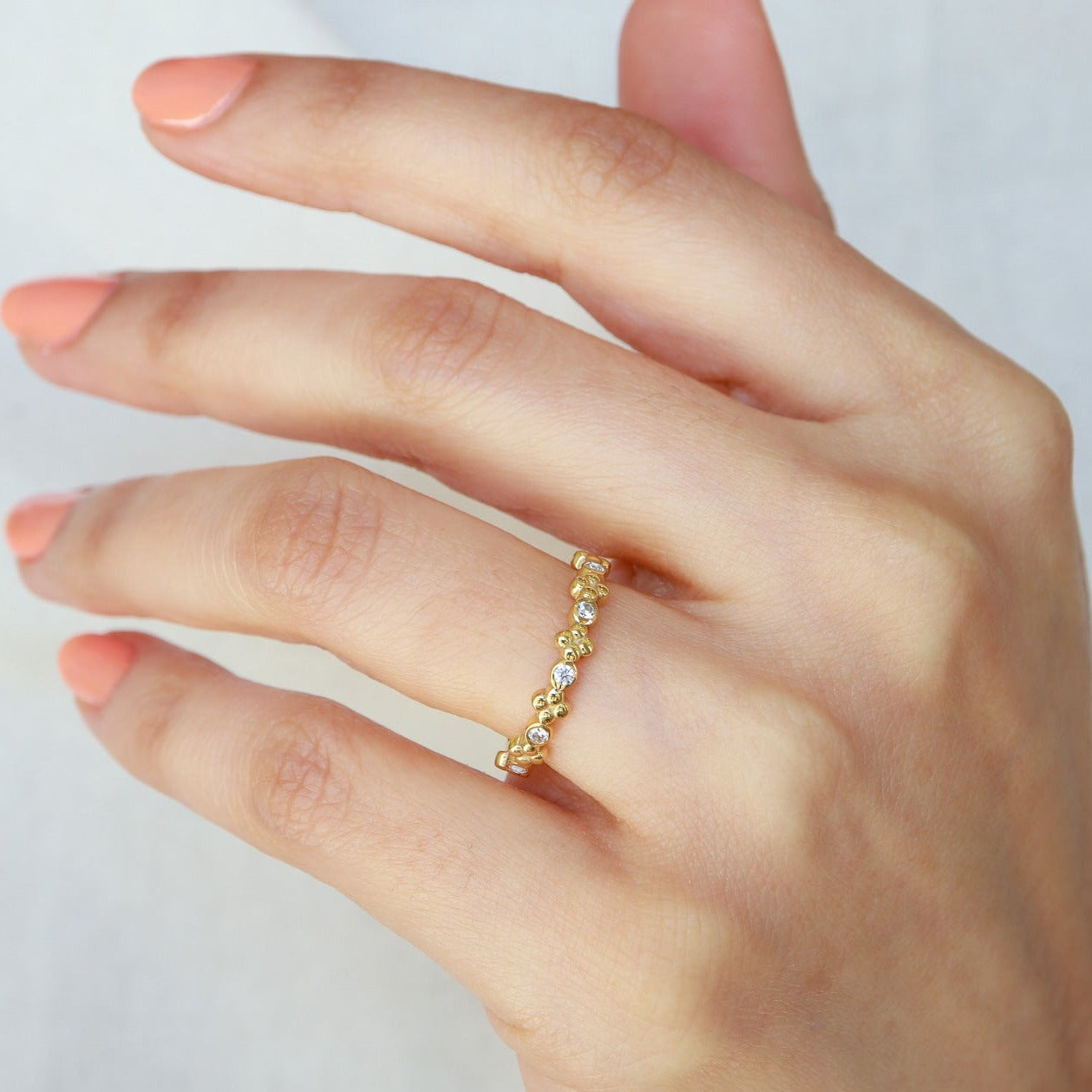 Minimal Pırlantalı Yüzük