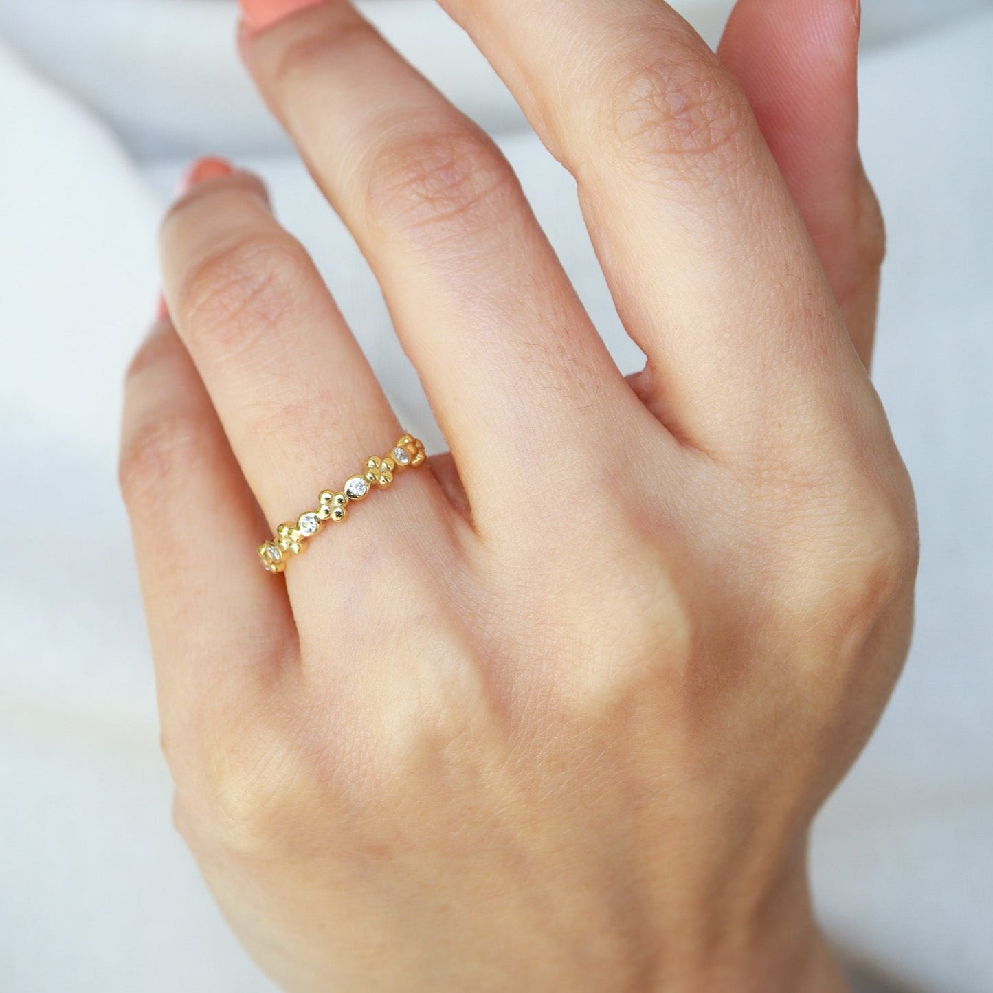 Minimal Pırlantalı Yüzük