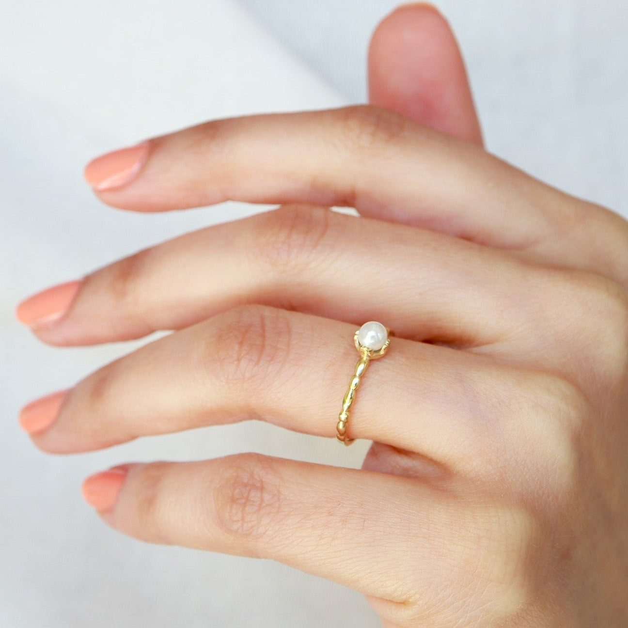 İncili Minimal Yüzük