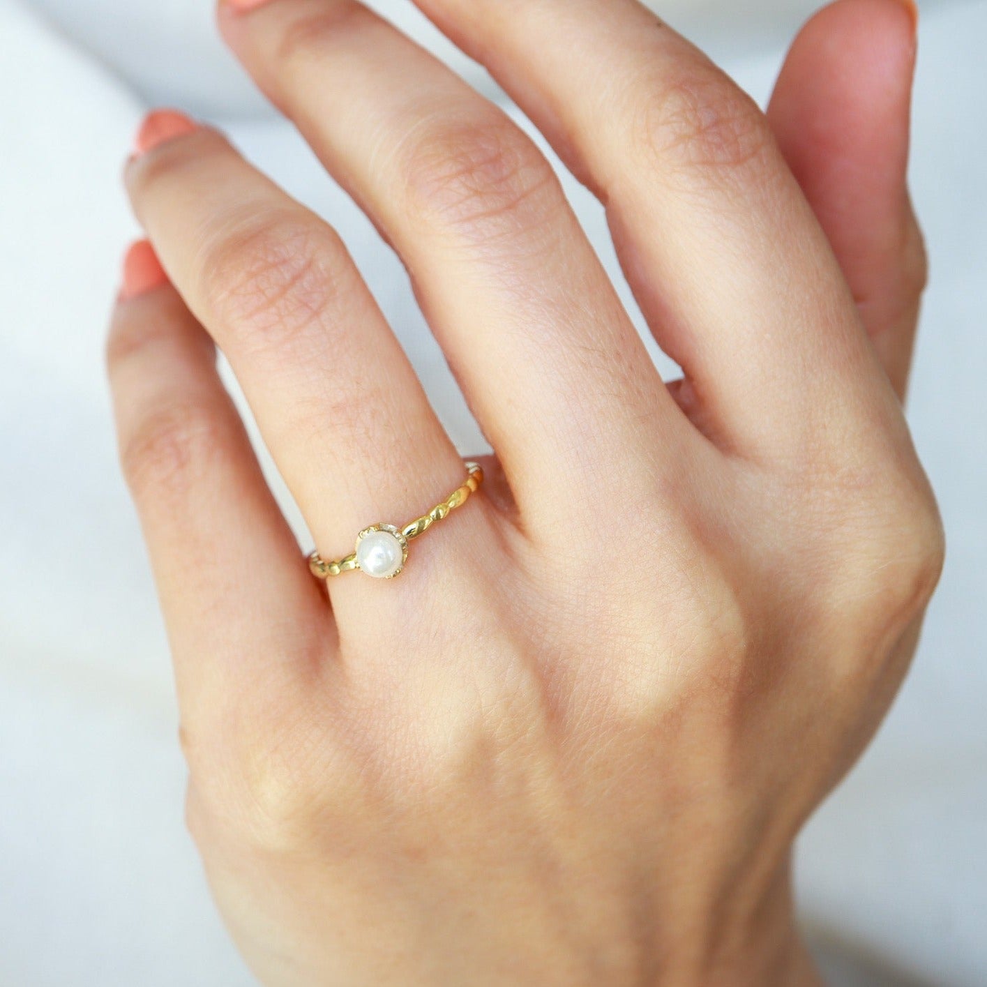 İncili Minimal Yüzük