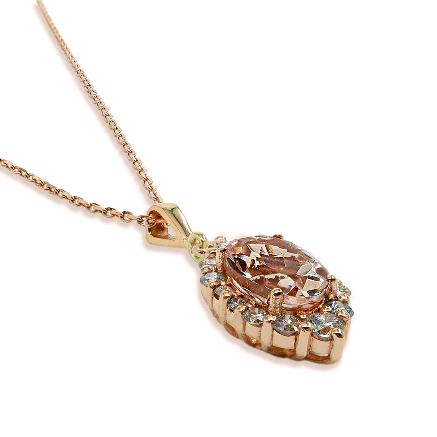 Damla Morganit & Pırlanta Kolye