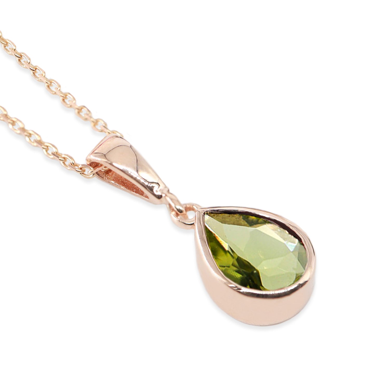 Doğum Ayı Taşı Peridot Damla Kolye (Ağustos)