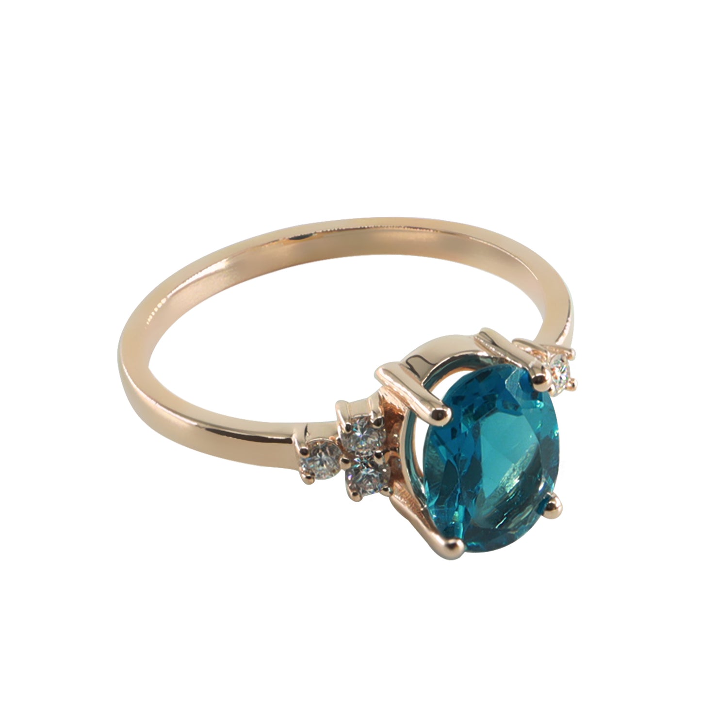 Oval London Topaz & Pırlanta Yüzük