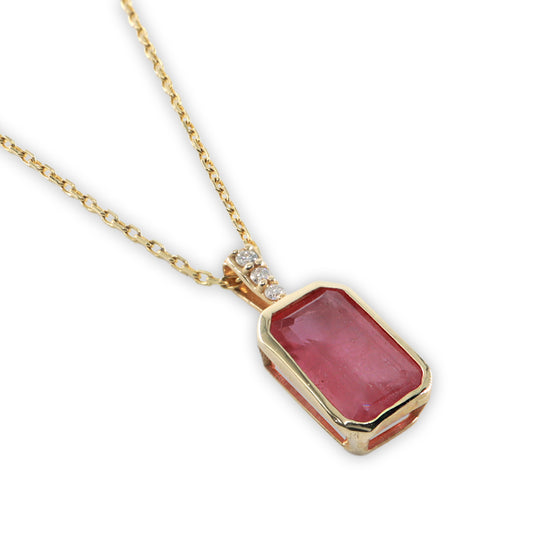 Emerald Kesim Yakut & Pırlanta Kolye