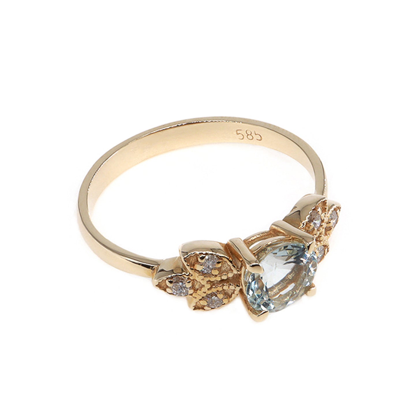 Vintage Akuamarin & Pırlanta Yüzük