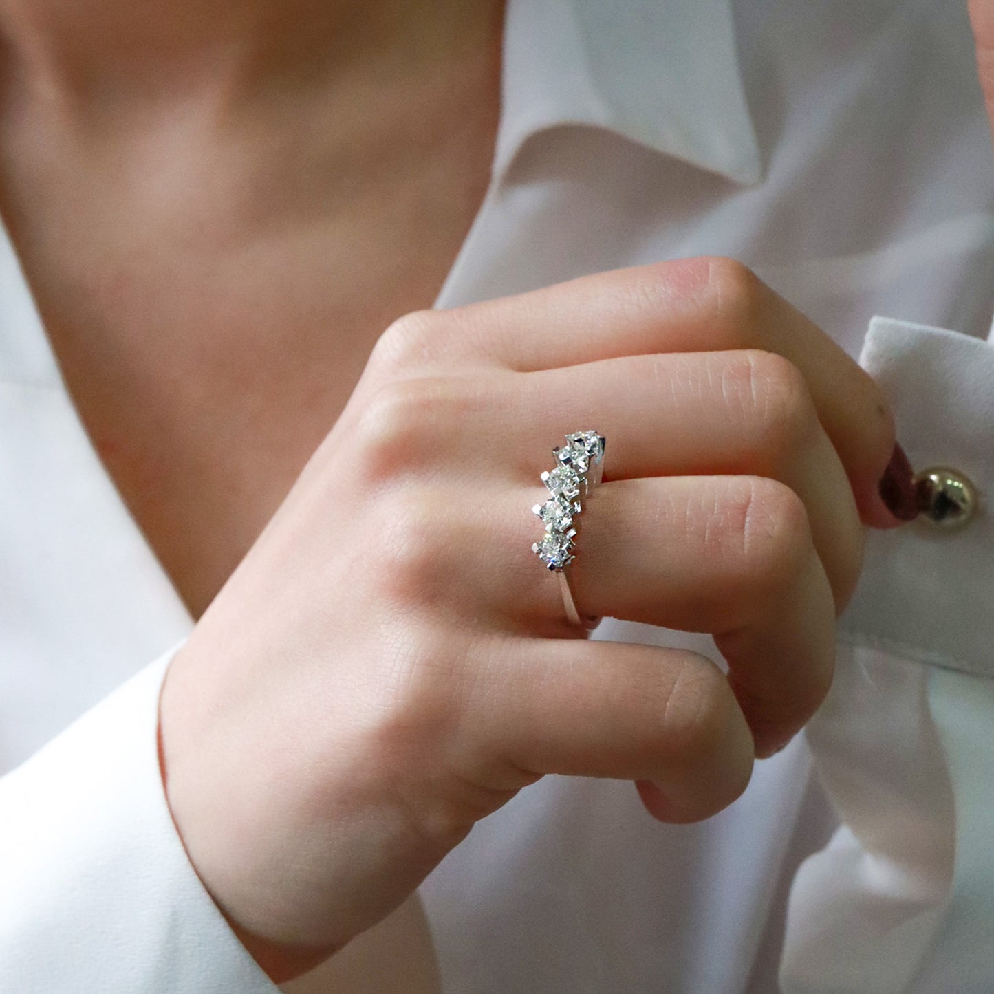 0,90ct 5 Taş Yüzük