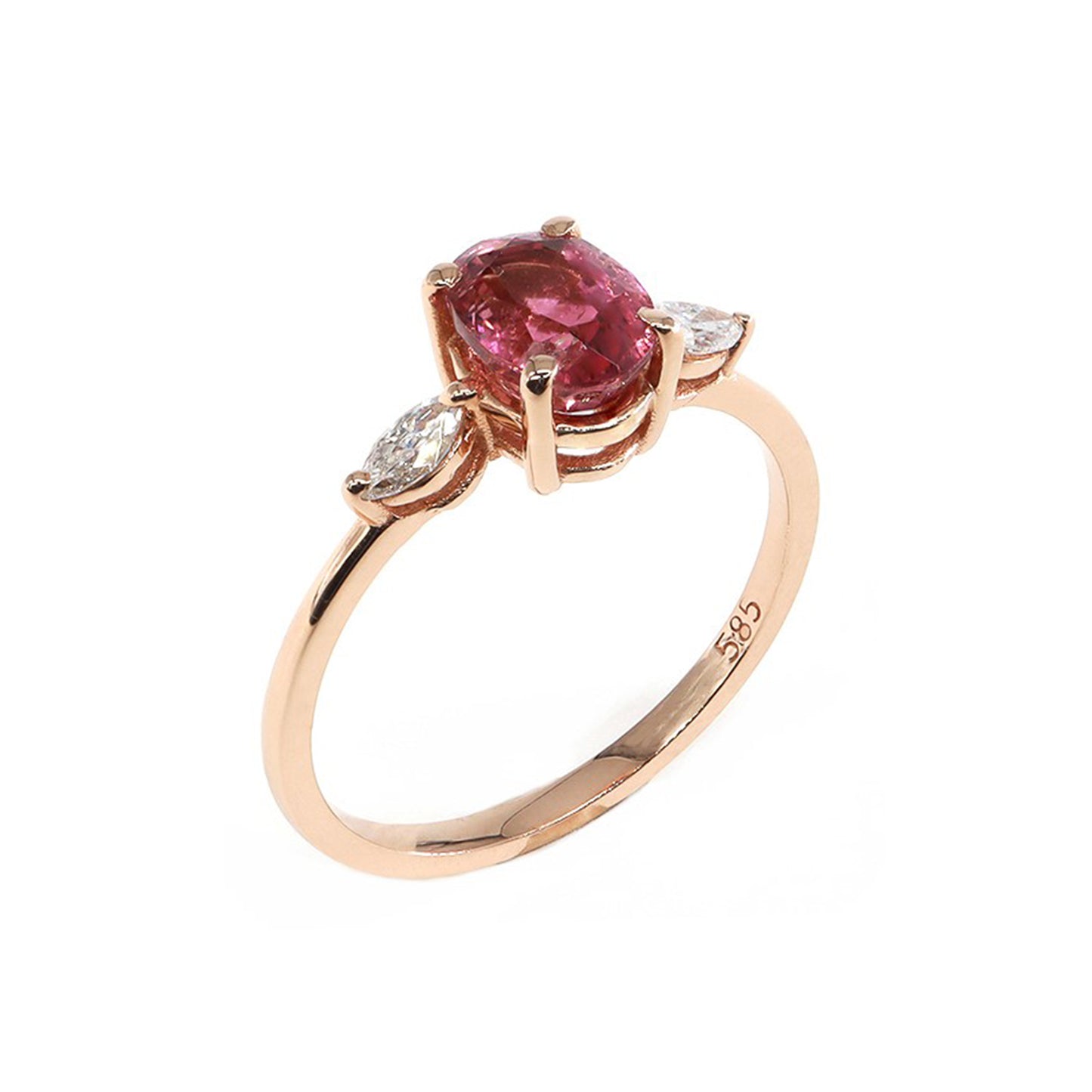 Oval Pembe Turmalin & Markiz Pırlanta