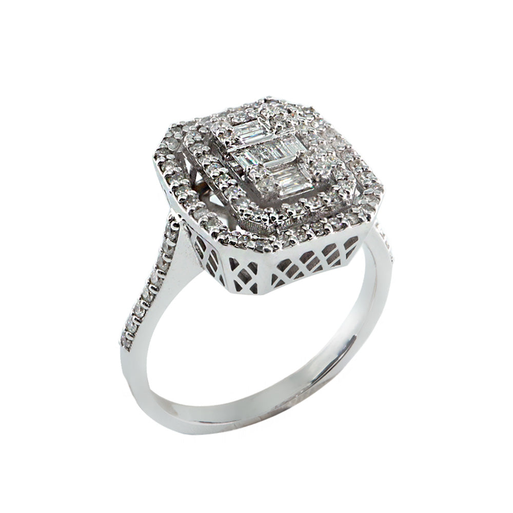 0,45ct Çift Sıralı Baget Pırlanta