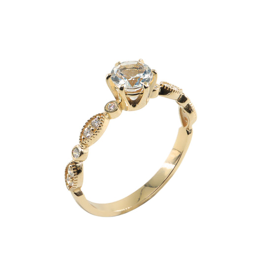 Vintage Beyaz Topaz & Pırlanta