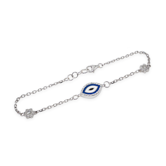 Mineli Nazar Boncuklu Pırlanta Bileklik