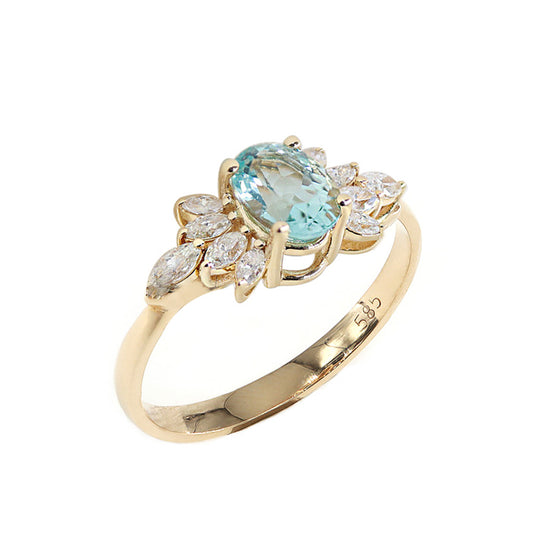 Oval Akuamarin & Markiz Pırlanta