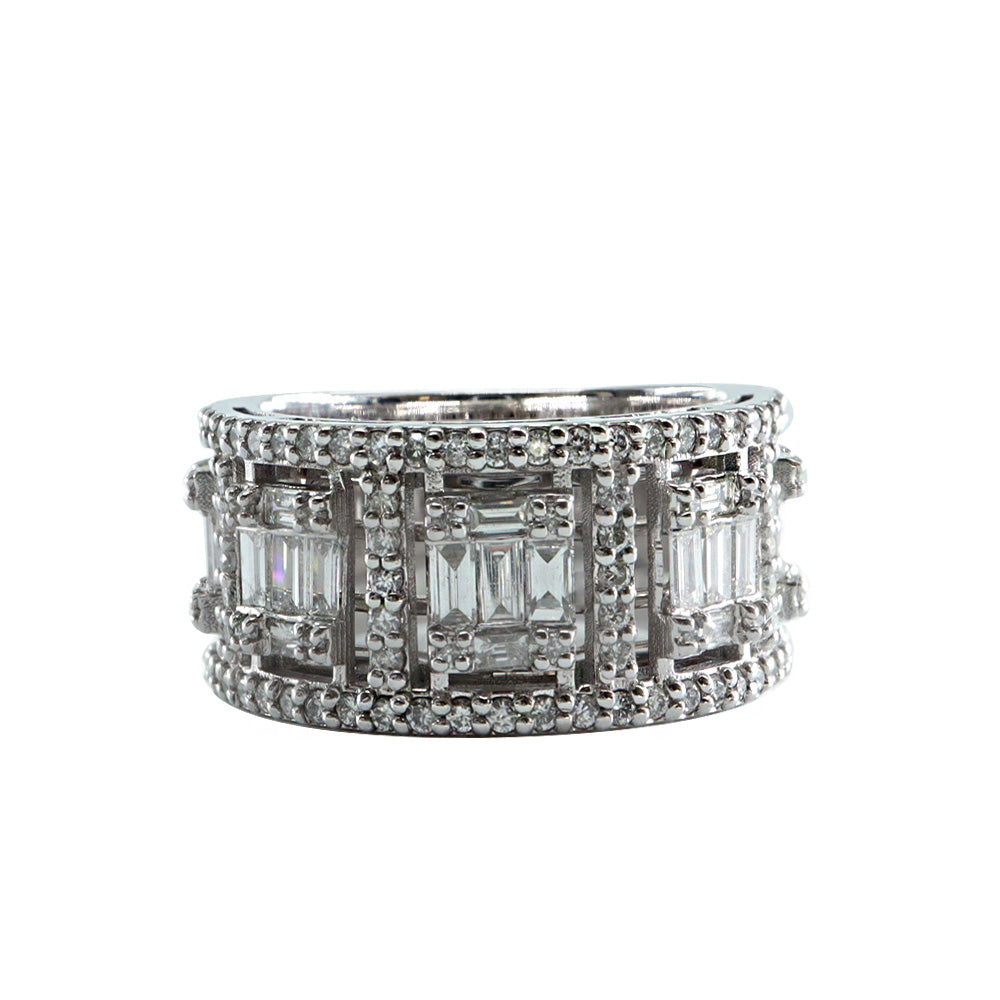 1,10ct Baget Yarım Tur Pırlanta Yüzük