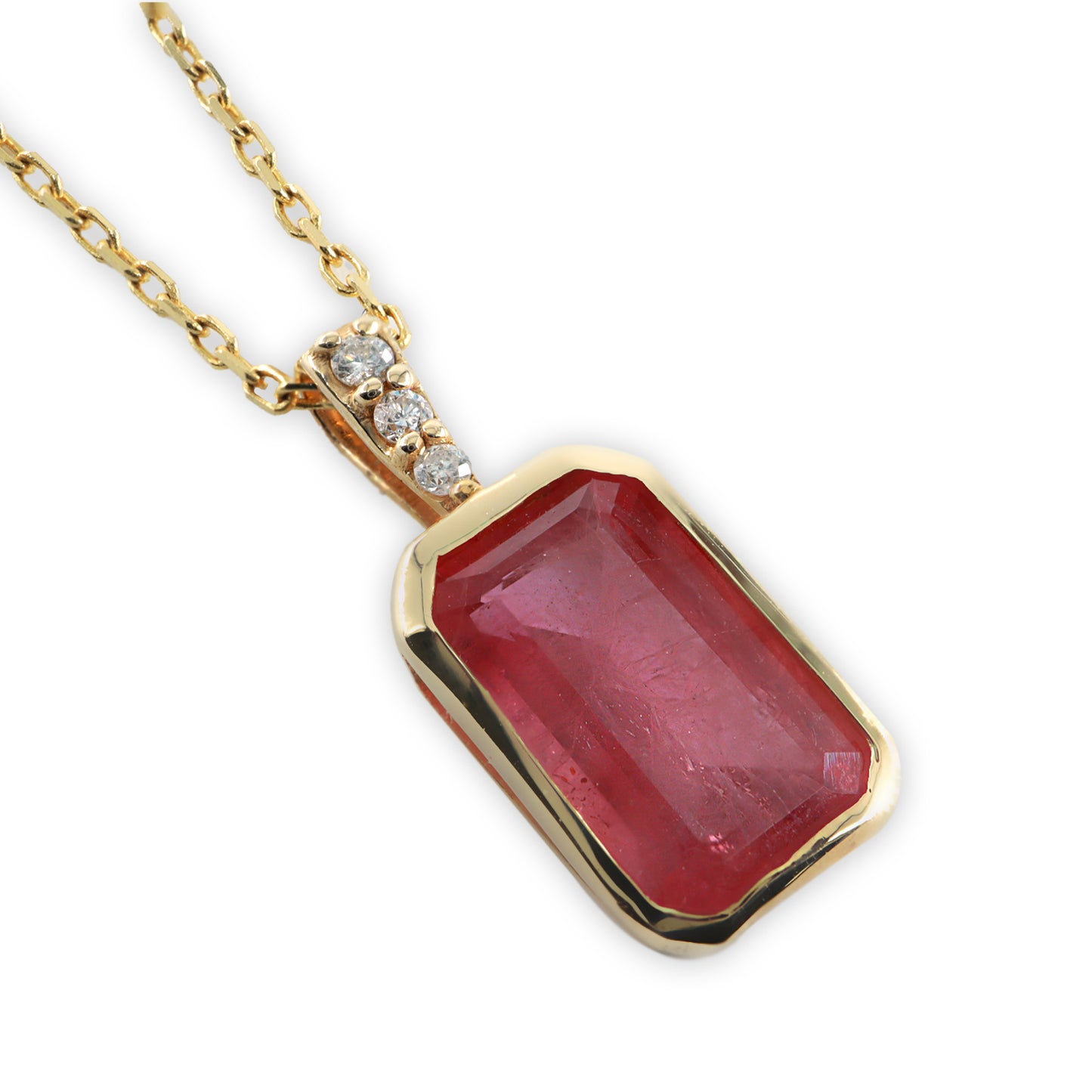 Emerald Kesim Yakut & Pırlanta Kolye