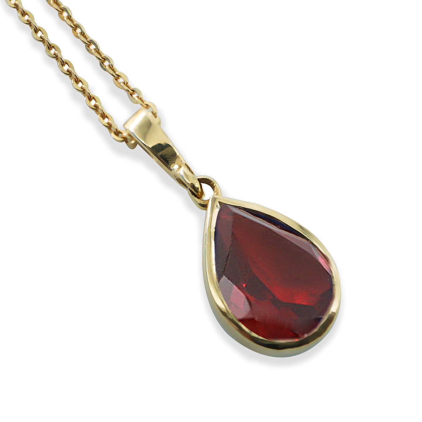 Doğum Ayı Taşı Garnet Damla Kolye (Ocak)