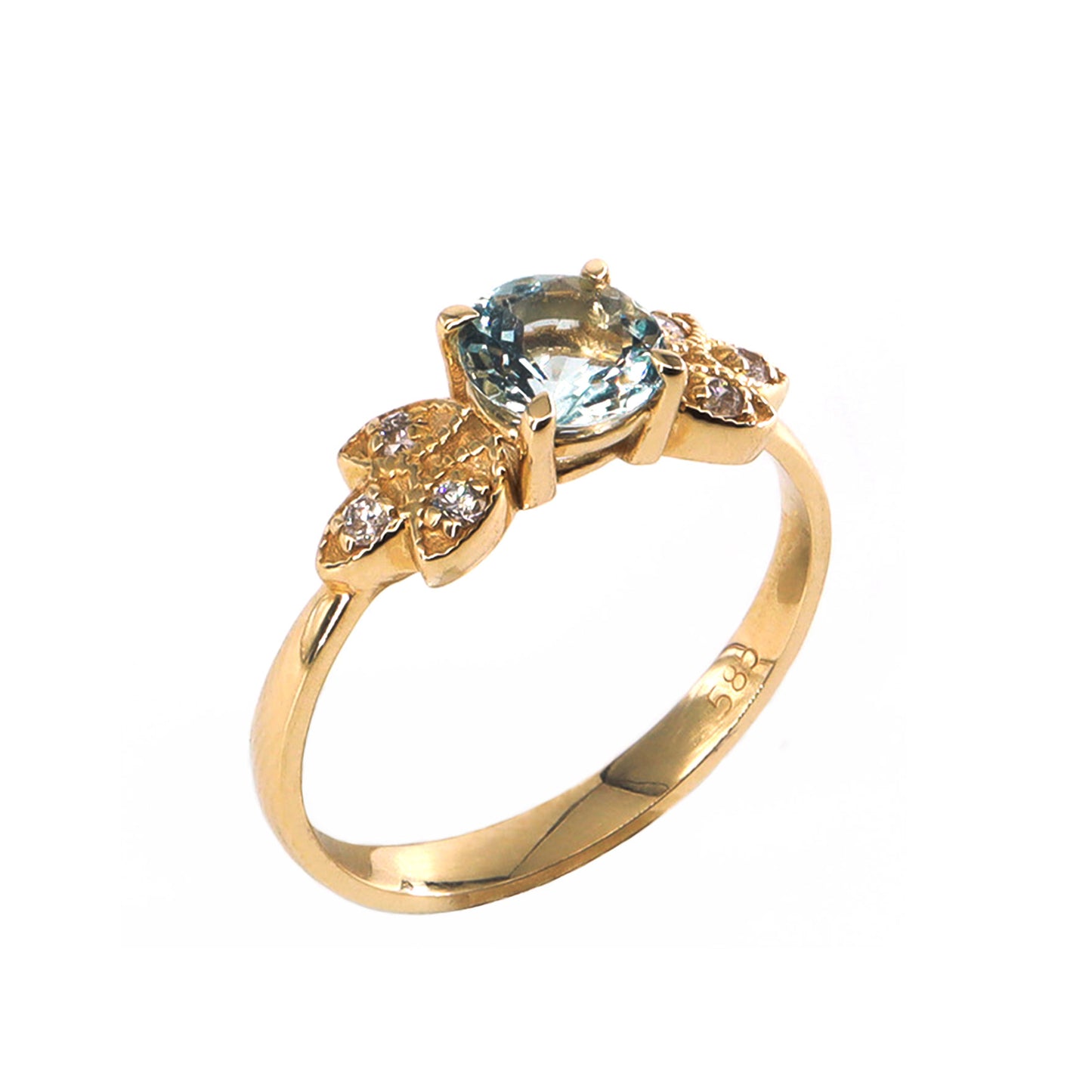 Vintage Akuamarin & Pırlanta Yüzük