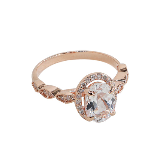 Oval Morganite & Pırlanta Vintage Yüzük