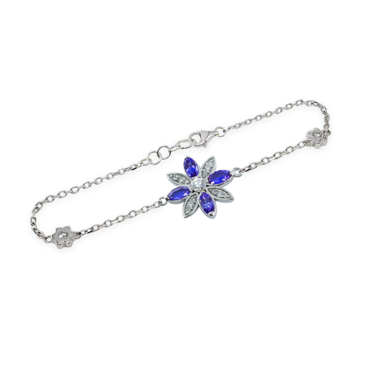 Lotus Çiçeği Tanzanit & Pırlanta Bileklik