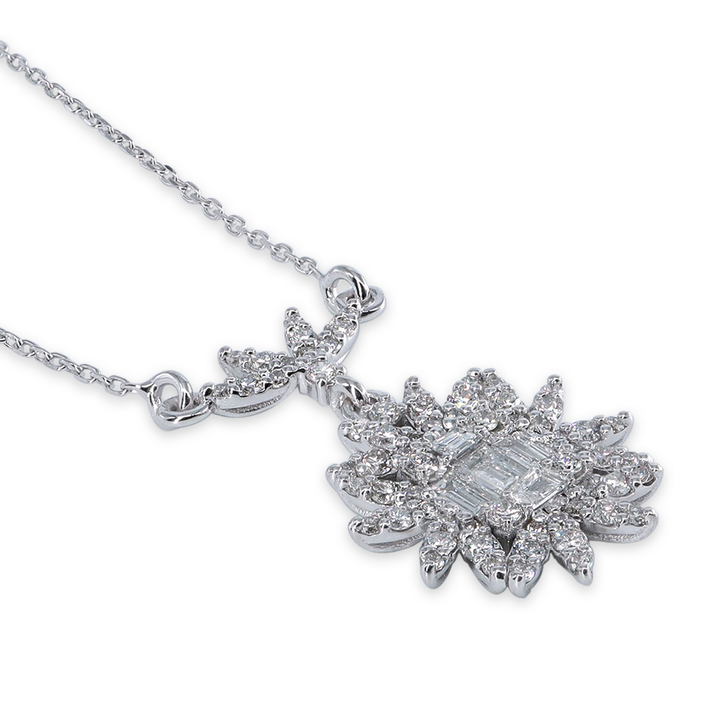 0,50ct Baget Kesim Pırlanta Kolye