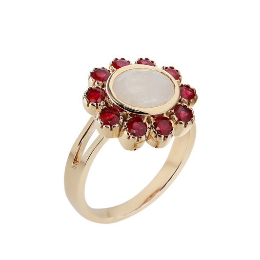 Moonstone & Yakut Vintage Yüzük