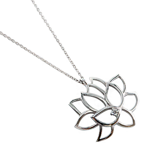 Lotus Pırlantalı Kolye