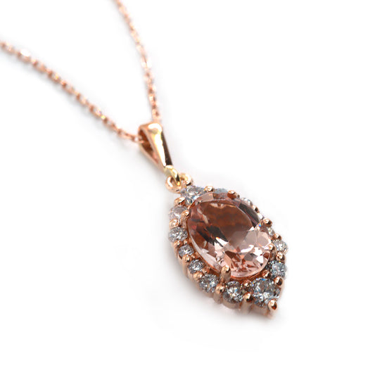 Damla Morganit & Pırlanta Kolye