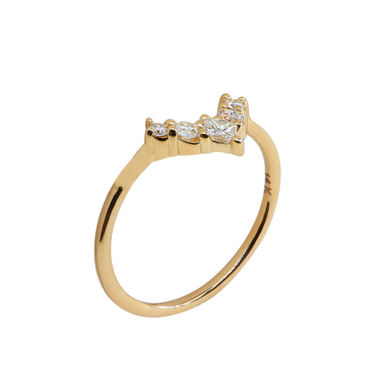 Vintage Pırlanta Taşlı Yüzük