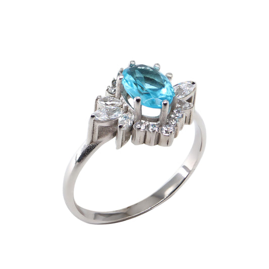 Oval Aquamarin & Markiz Pırlanta