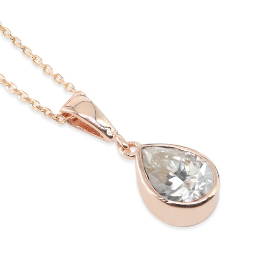 Doğum Ayı Taşı Karbon Kaplama Zirkon Damla Kolye (Nisan)